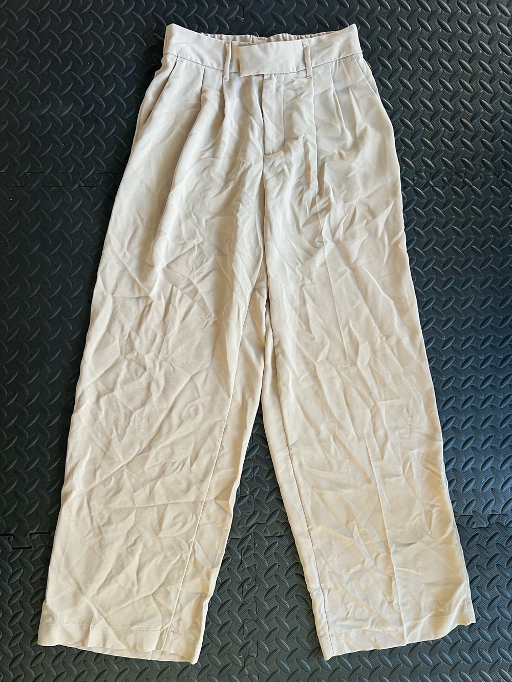 A New Day Light Beige High-Waist Wide Leg Trousers Sz 2 Business Casual Pants